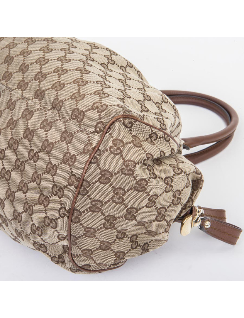 Sac GUCCI toile monogram beige et marron Vintage