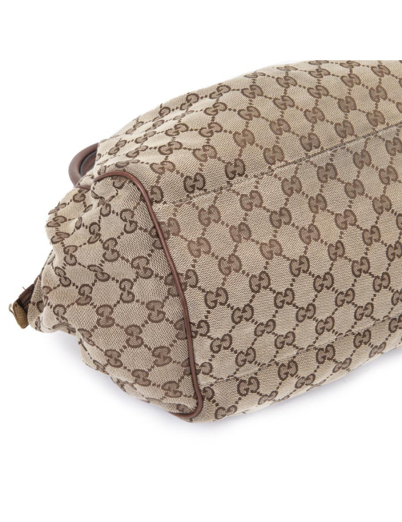 Sac GUCCI toile monogram beige et marron Vintage