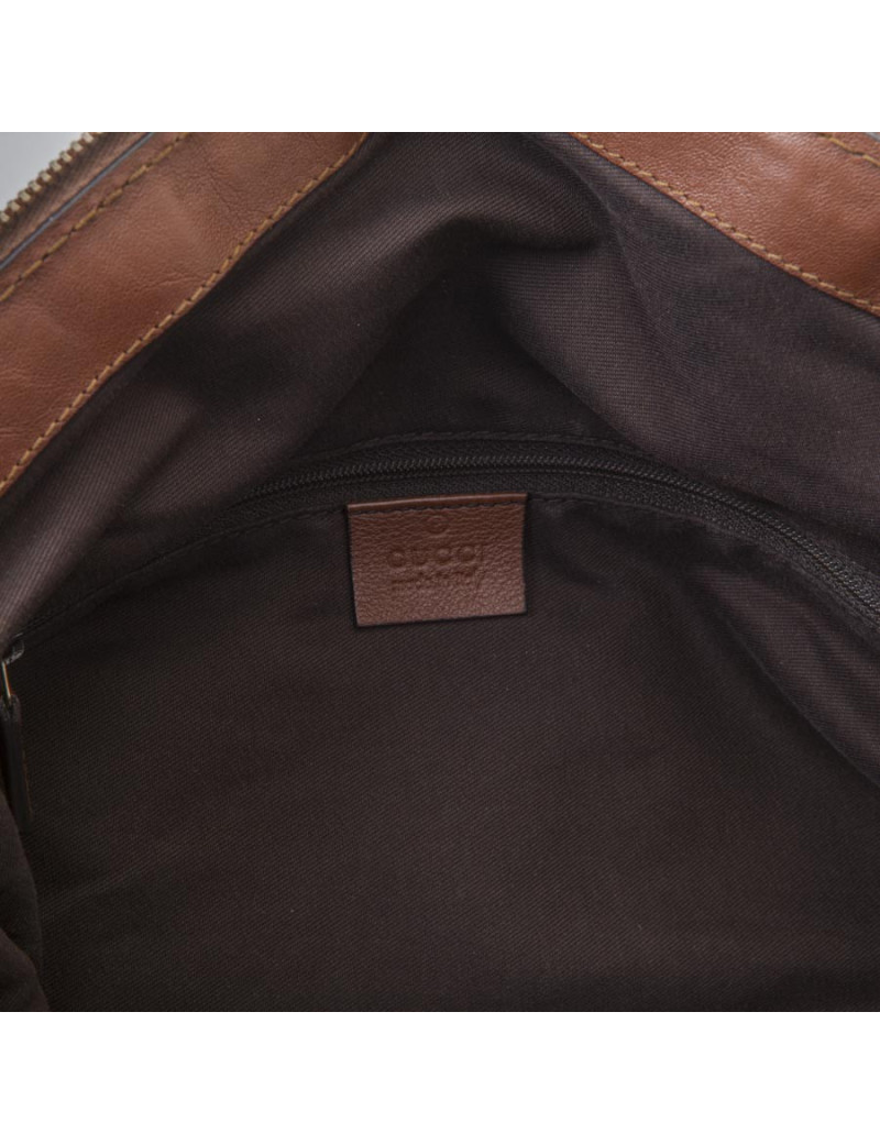 Sac GUCCI toile monogram beige et marron Vintage