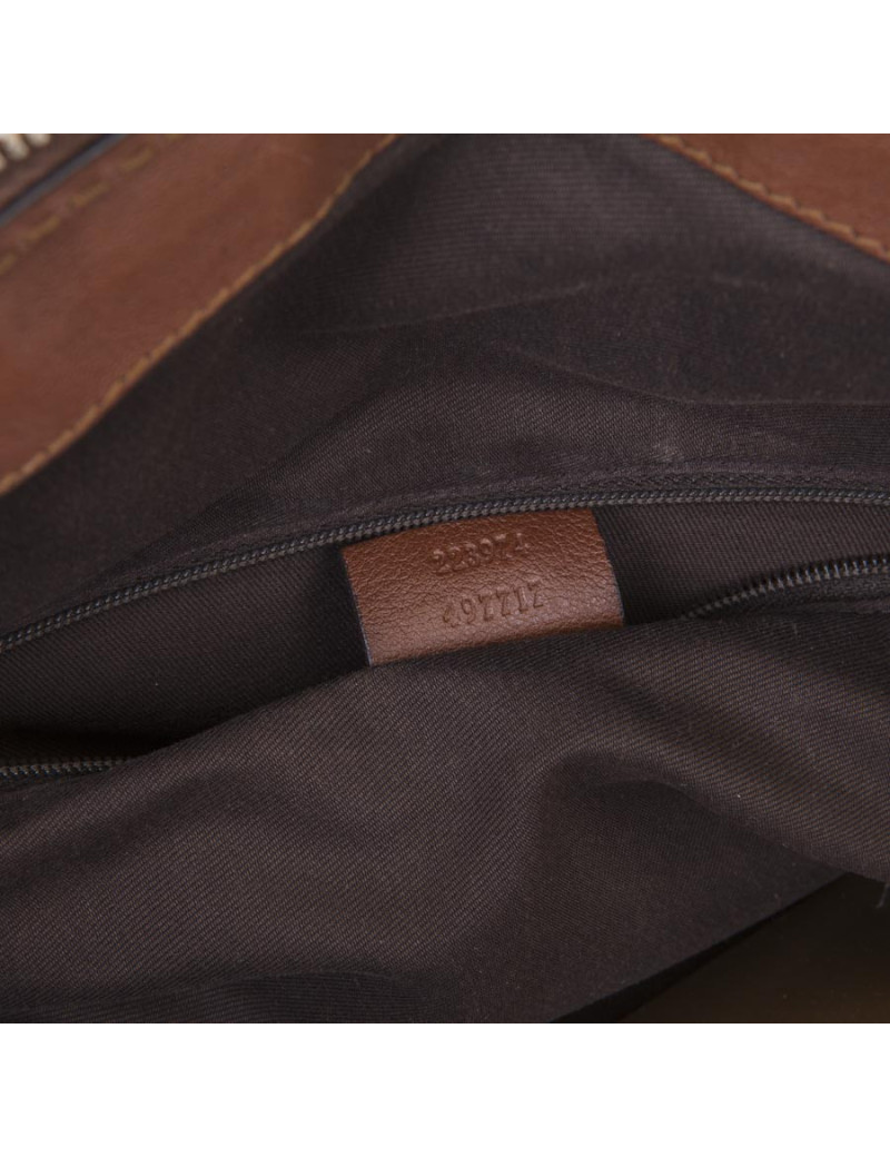 Sac GUCCI toile monogram beige et marron Vintage