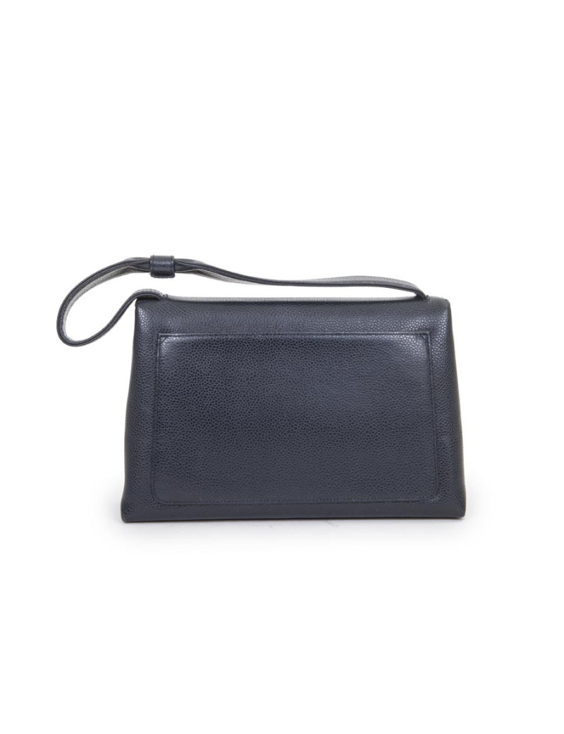 Sac Chanel  cuir grainé bleu nuit