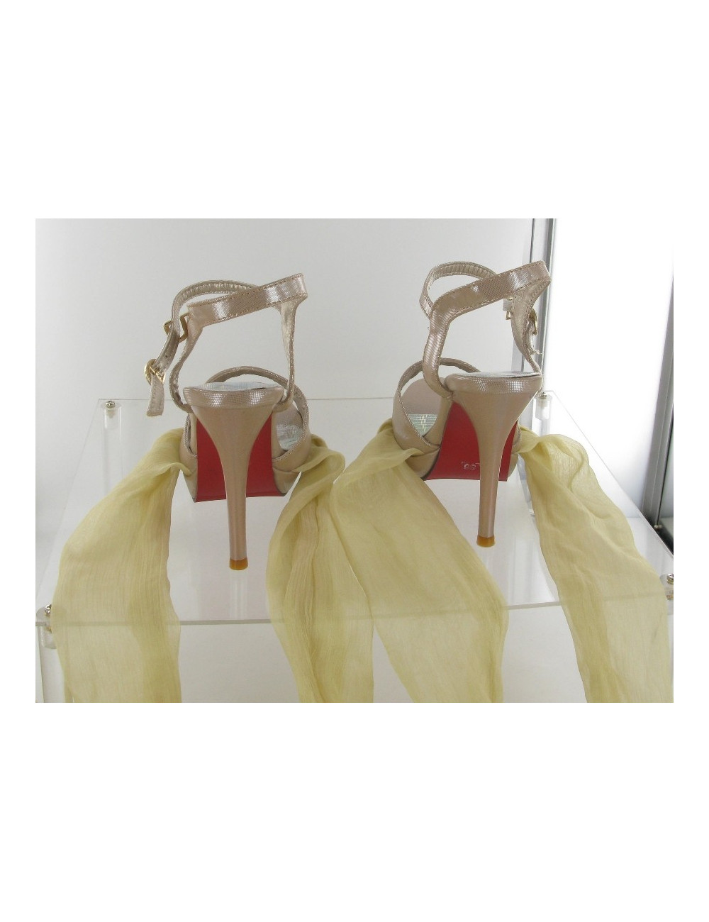 Escarpins ouverts lurex rose poudre JQ.LID