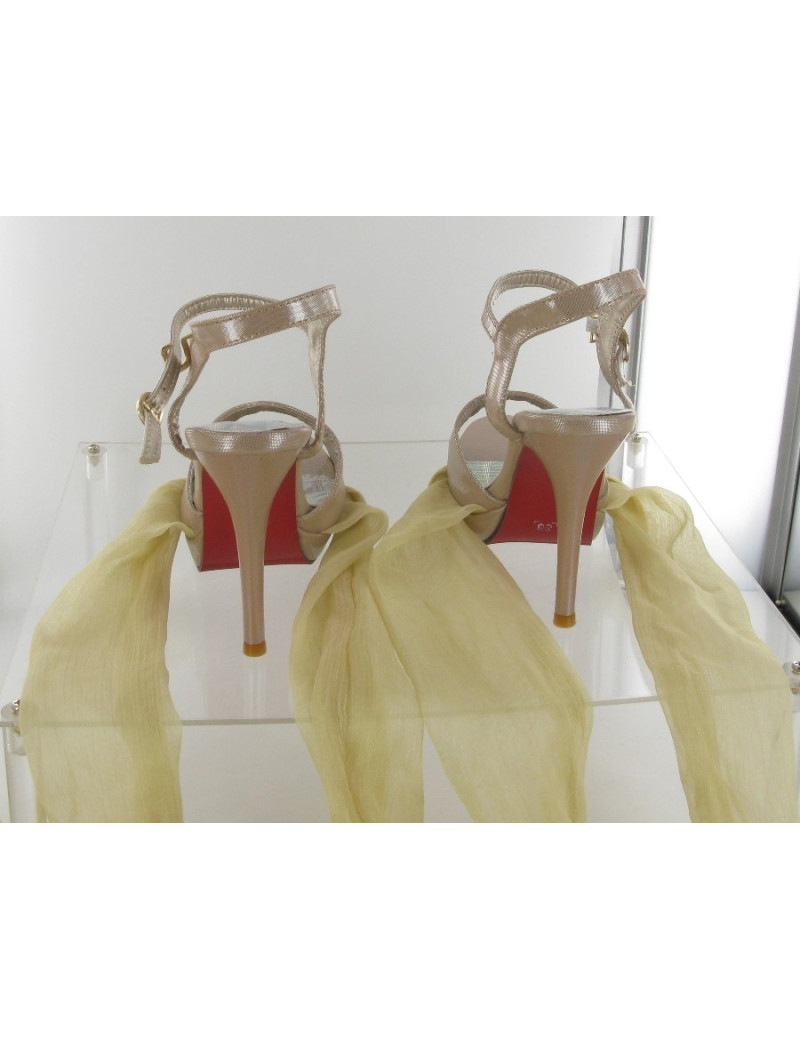 Escarpins ouverts lurex rose poudre JQ.LID