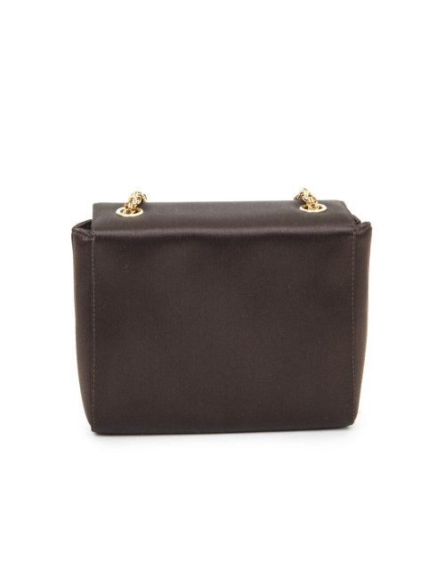 Sac du soir  Chanel en satin de soie marron