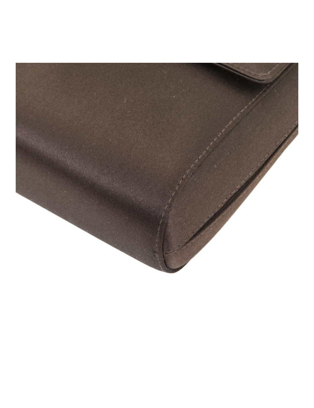 Sac du soir  Chanel en satin de soie marron