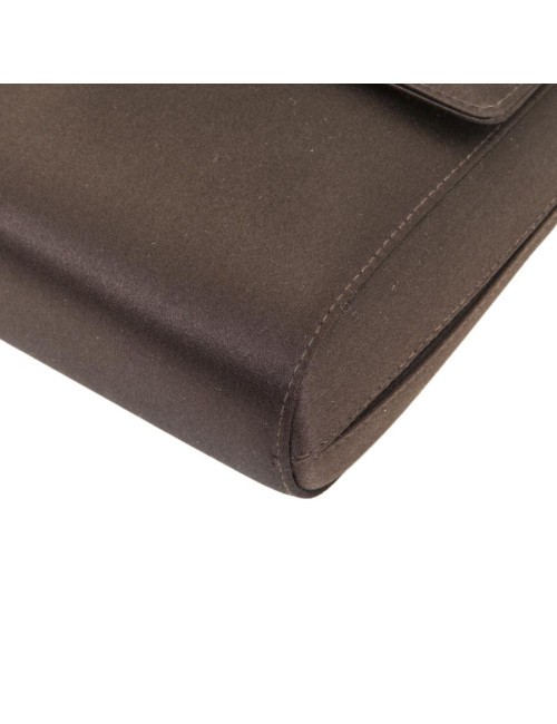 Sac du soir  Chanel en satin de soie marron