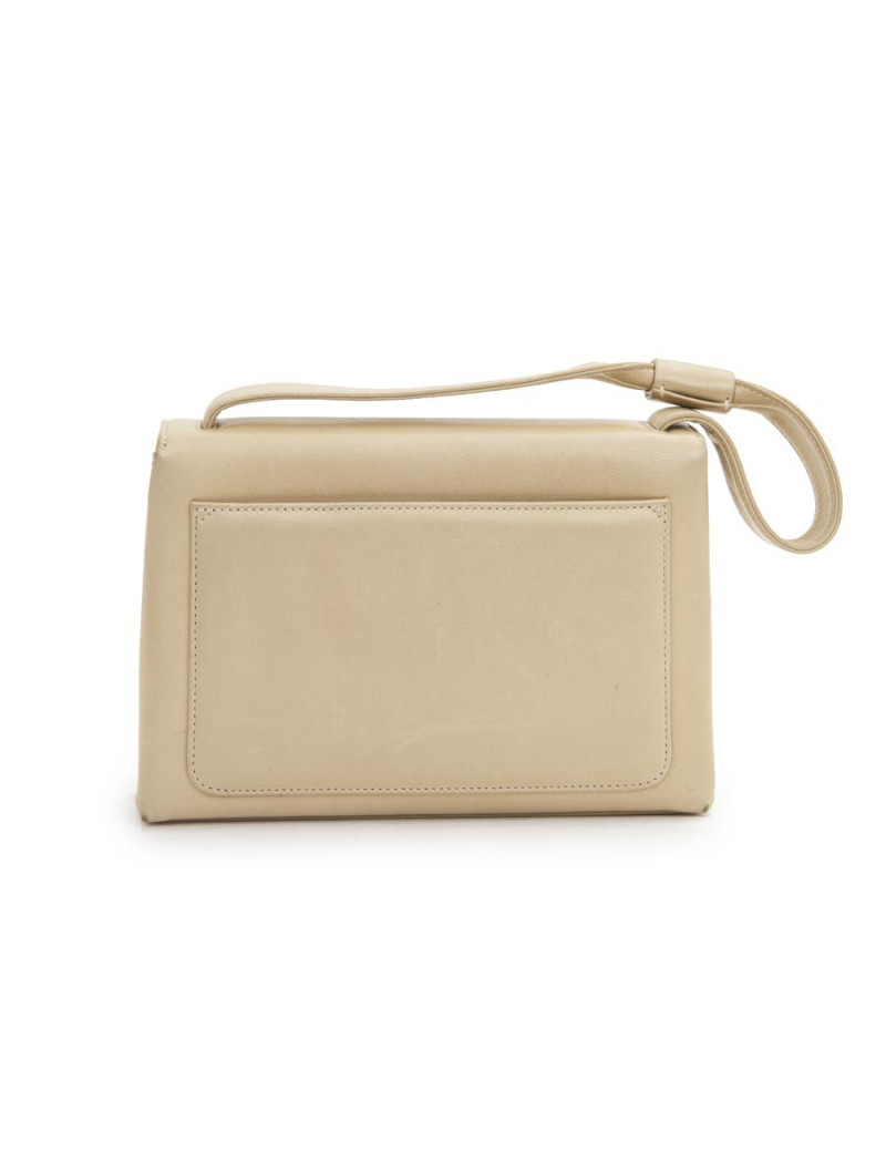 Sac Chanel cuir d'agneau lisse beige