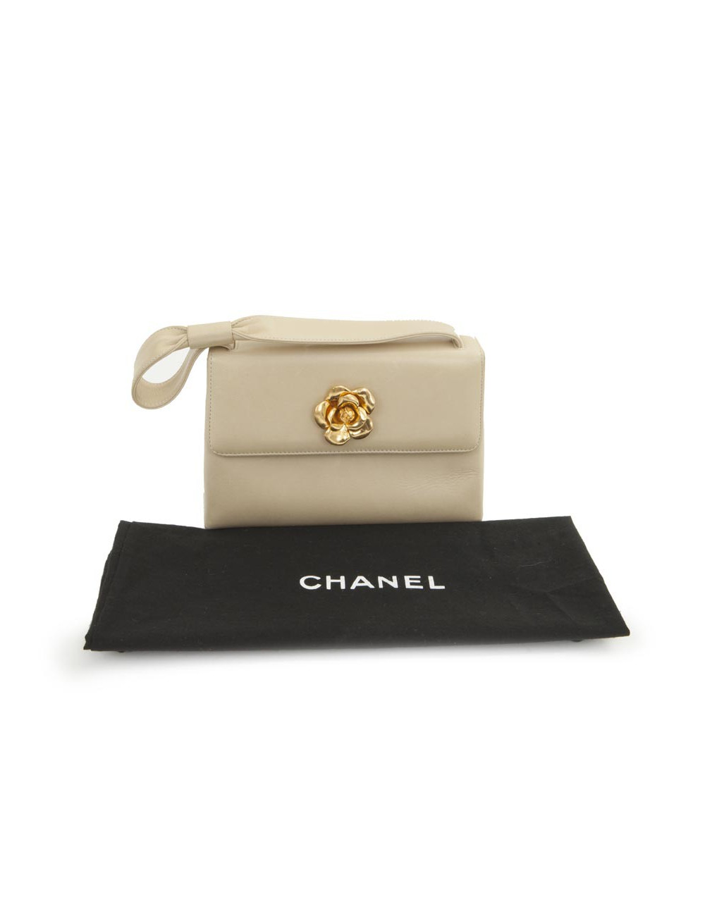 Sac Chanel cuir d'agneau lisse beige