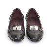CHANEL T 40 ballerinas in black smooth lamb leather and 2.55 Buclkle clasp
