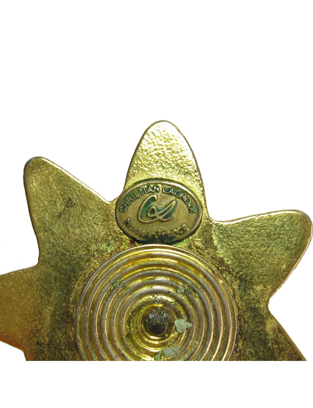 Boucles d'oreille clips CHRISTIAN LACROIX étoile en métal doré Vintage