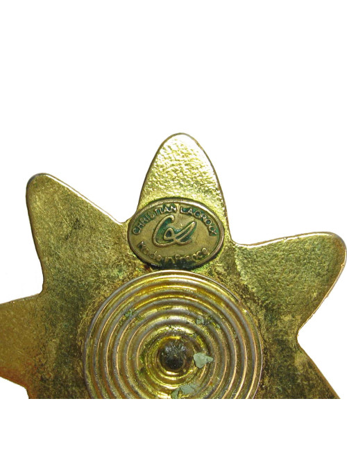 Boucles d'oreille clips CHRISTIAN LACROIX étoile en métal doré Vintage