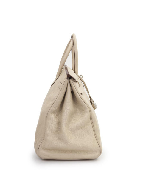 Birkin 40 HERMES cuir taurillon clémence beige