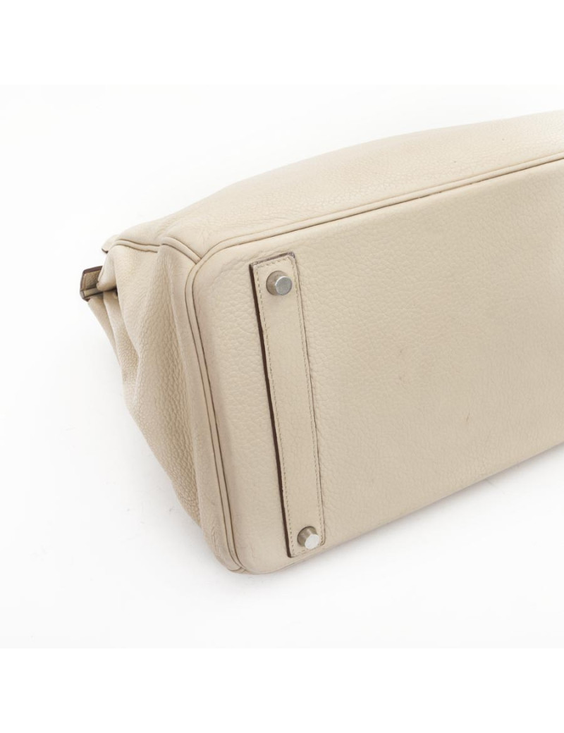 Birkin 40 HERMES cuir taurillon clémence beige