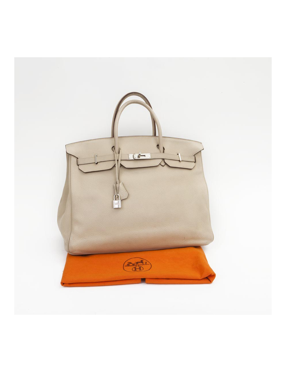 Birkin 40 HERMES cuir taurillon clémence beige