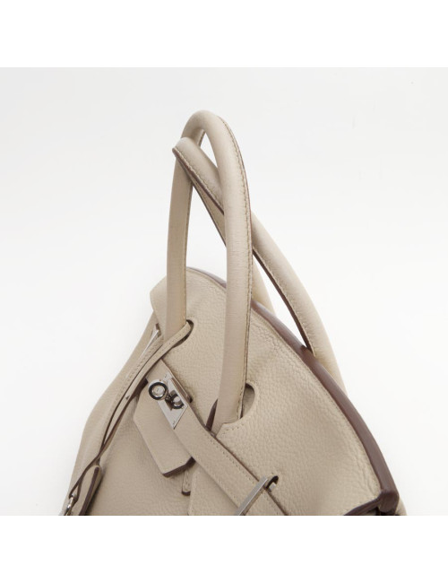 Birkin 40 HERMES cuir taurillon clémence beige