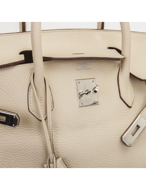 Birkin 40 HERMES cuir taurillon clémence beige