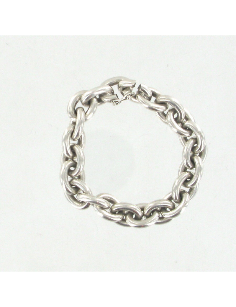 Bracelet en argent massif non signé