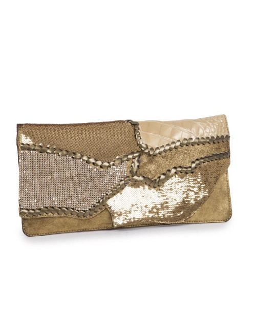 Pochette BALMAIN cuir et crocodile