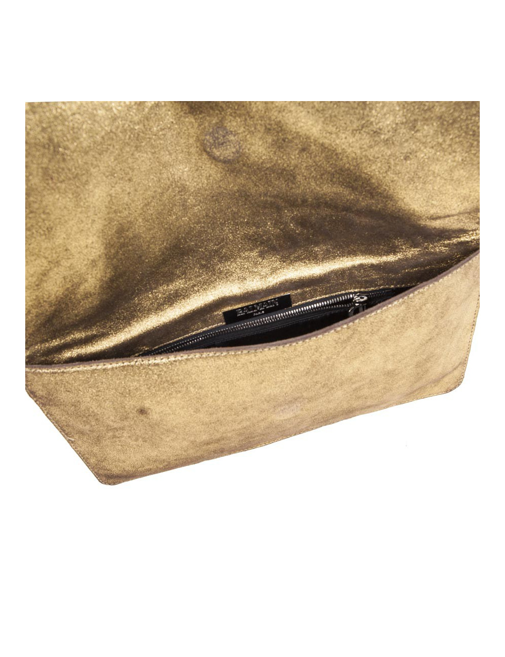 BALMAIN leather and crocodile evening clutch