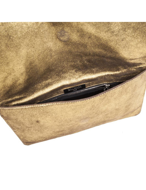 BALMAIN leather and crocodile evening clutch