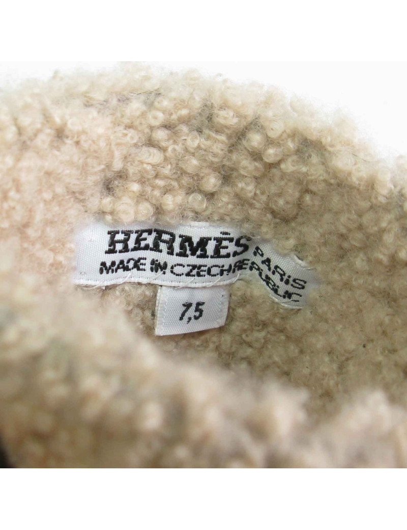 Mitaines HERMES en peau retournée T7,5