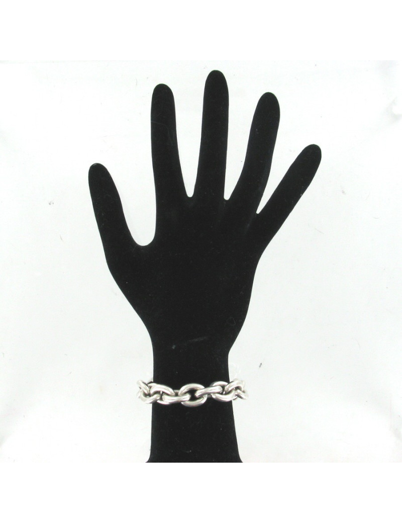Bracelet en argent massif non signé