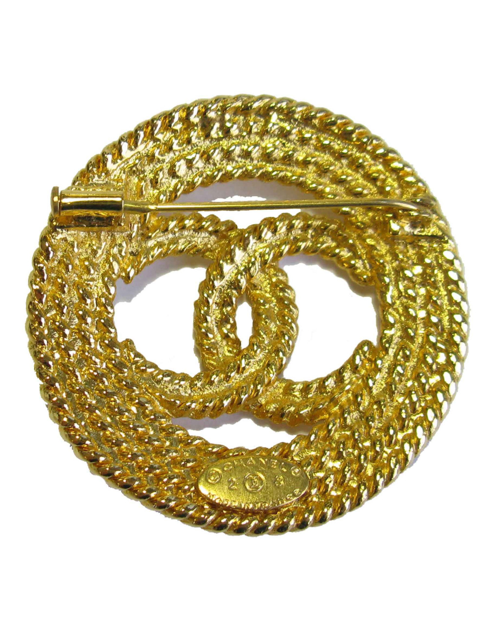 Broche CHANEL double C doré