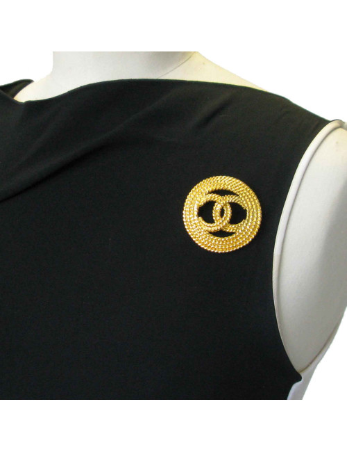Broche CHANEL double C doré
