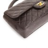CHANEL school flap bag in brown quilted lambskin leather