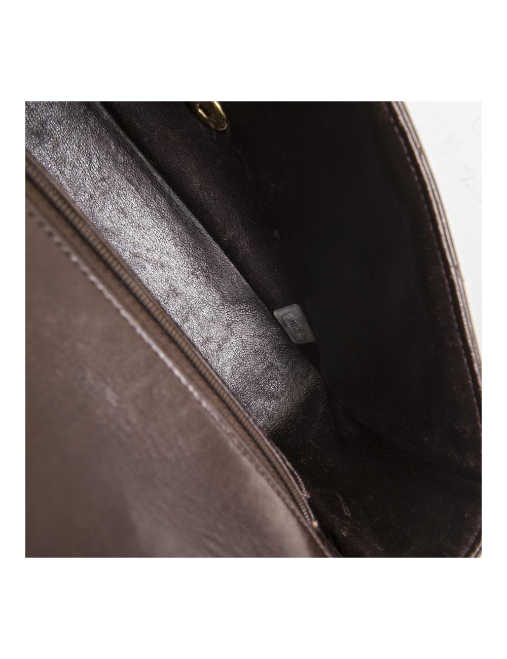 CHANEL school flap bag in brown quilted lambskin leather