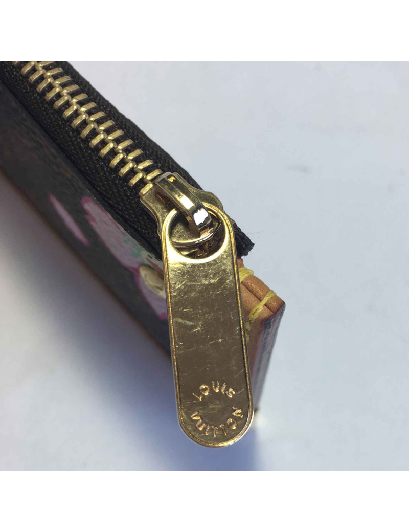 xxx Porte-clefs LOUIS VUITTON Cherry Blossom en toile enduite marron