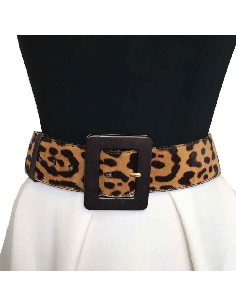 xxx Ceinture  YSL YVES SAINT LAURENT T85 poulain façon léopard