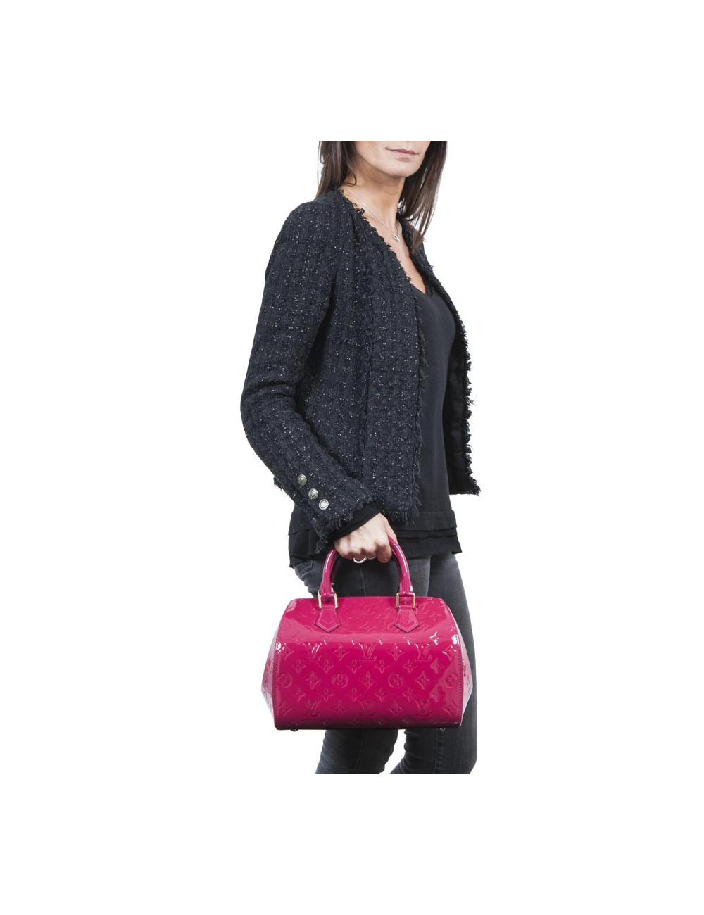 Sac LOUIS VUITTON cuir verni fuchia