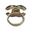 CHANEL ring CC 'Paris- Edimburg'in gilded metal and scottish tweed size 53