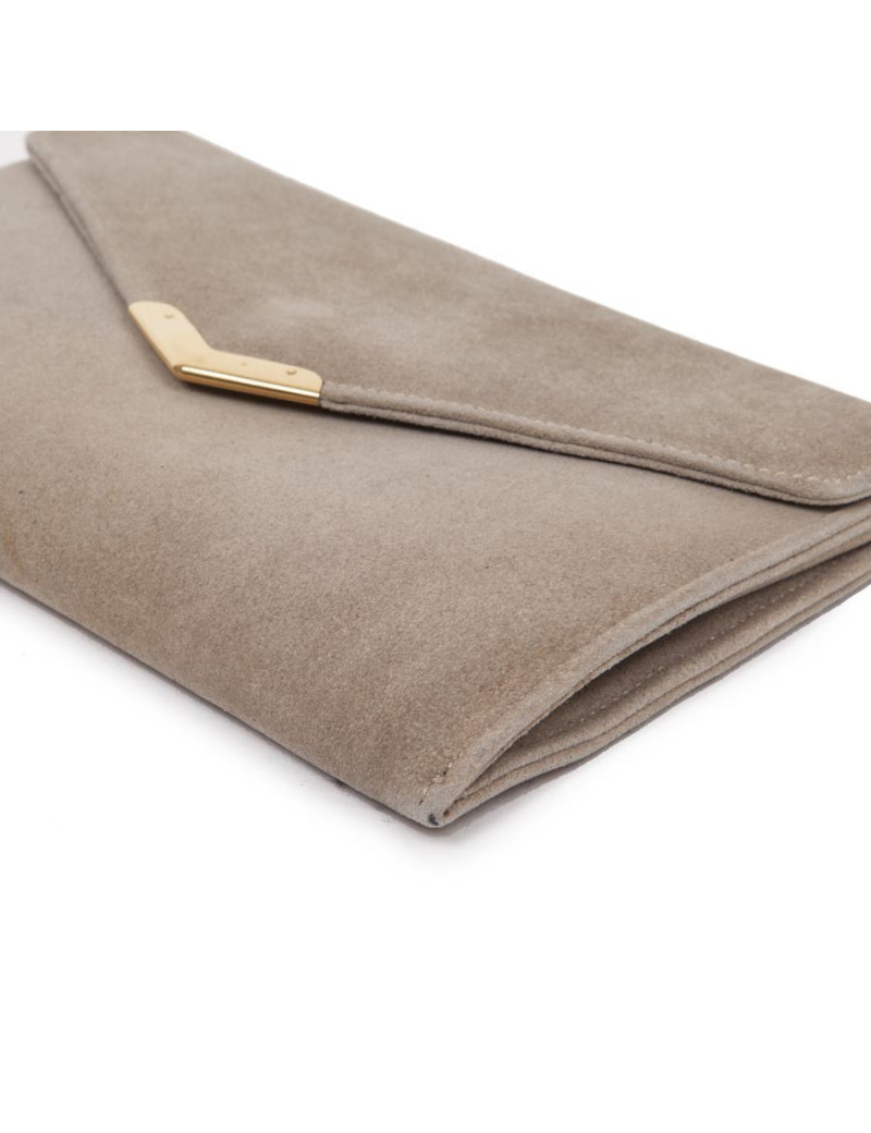 HERMES vintage clutch in naturel suede
