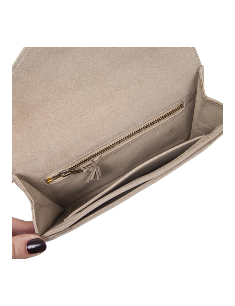 Pochette HERMES en daim naturel Vintage