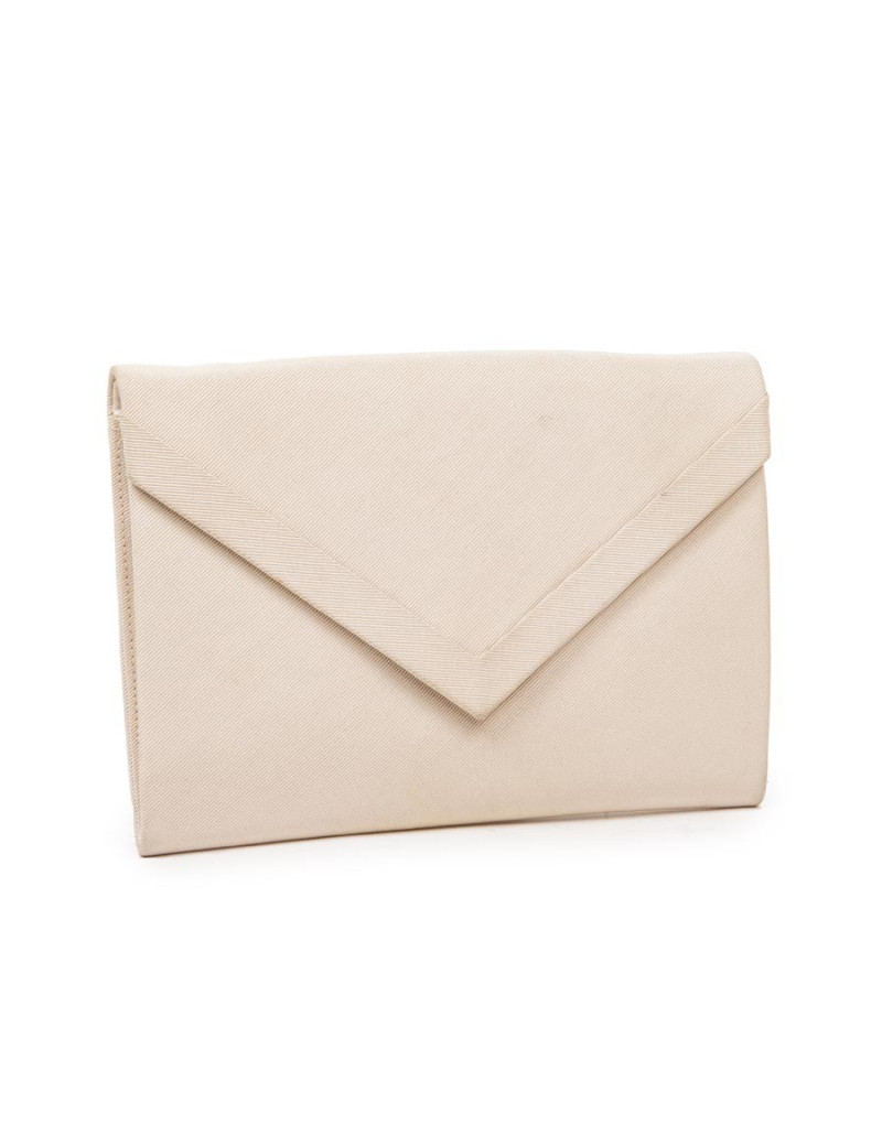 Pochette CHRISTIAN DIOR satin duchesse beige Vintage