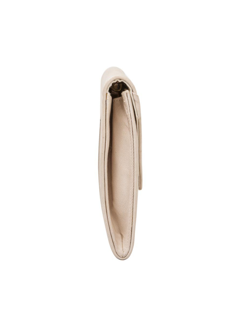 CHRISTIAN DIOR vintage clutch in ivory satin