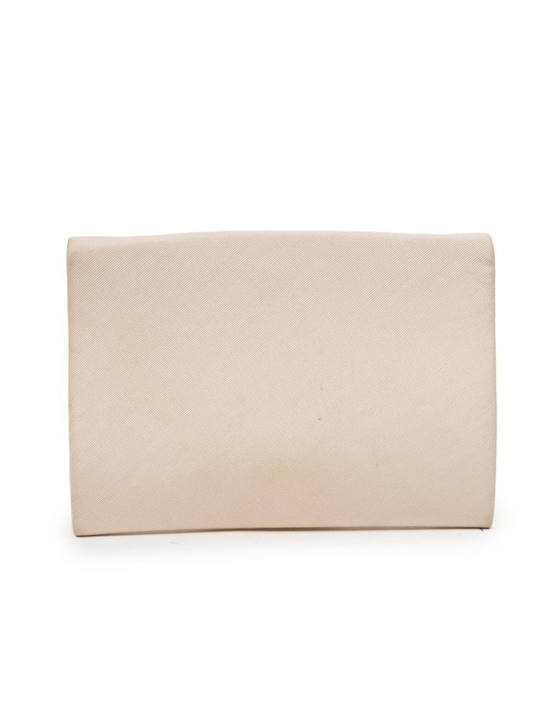 CHRISTIAN DIOR vintage clutch in ivory satin