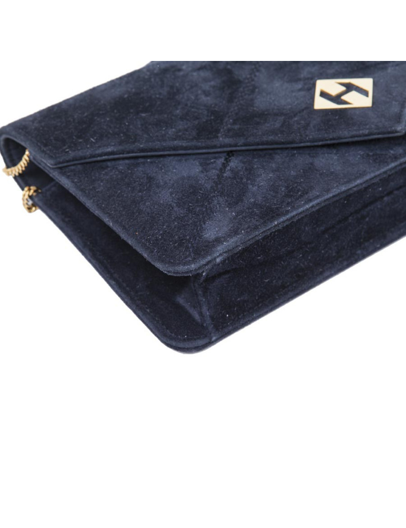 Mini sac HERMES Vintage daim bleu nuit