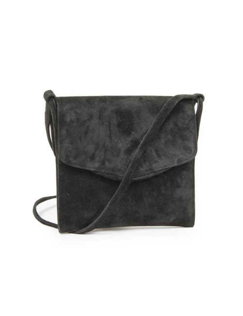 Pochette HERMES daim noir Vintage 