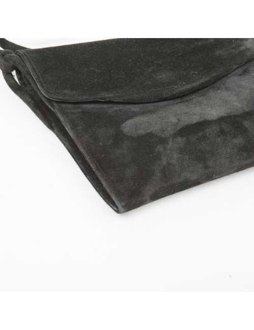 Pochette HERMES daim noir Vintage 