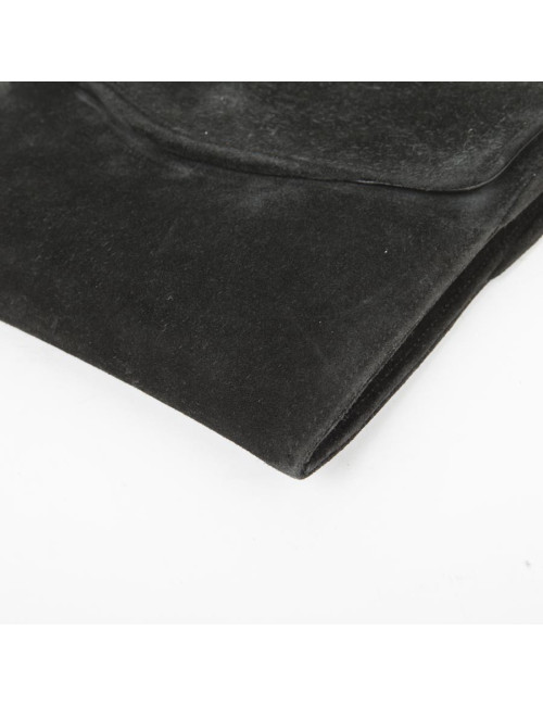 Pochette HERMES daim noir Vintage 