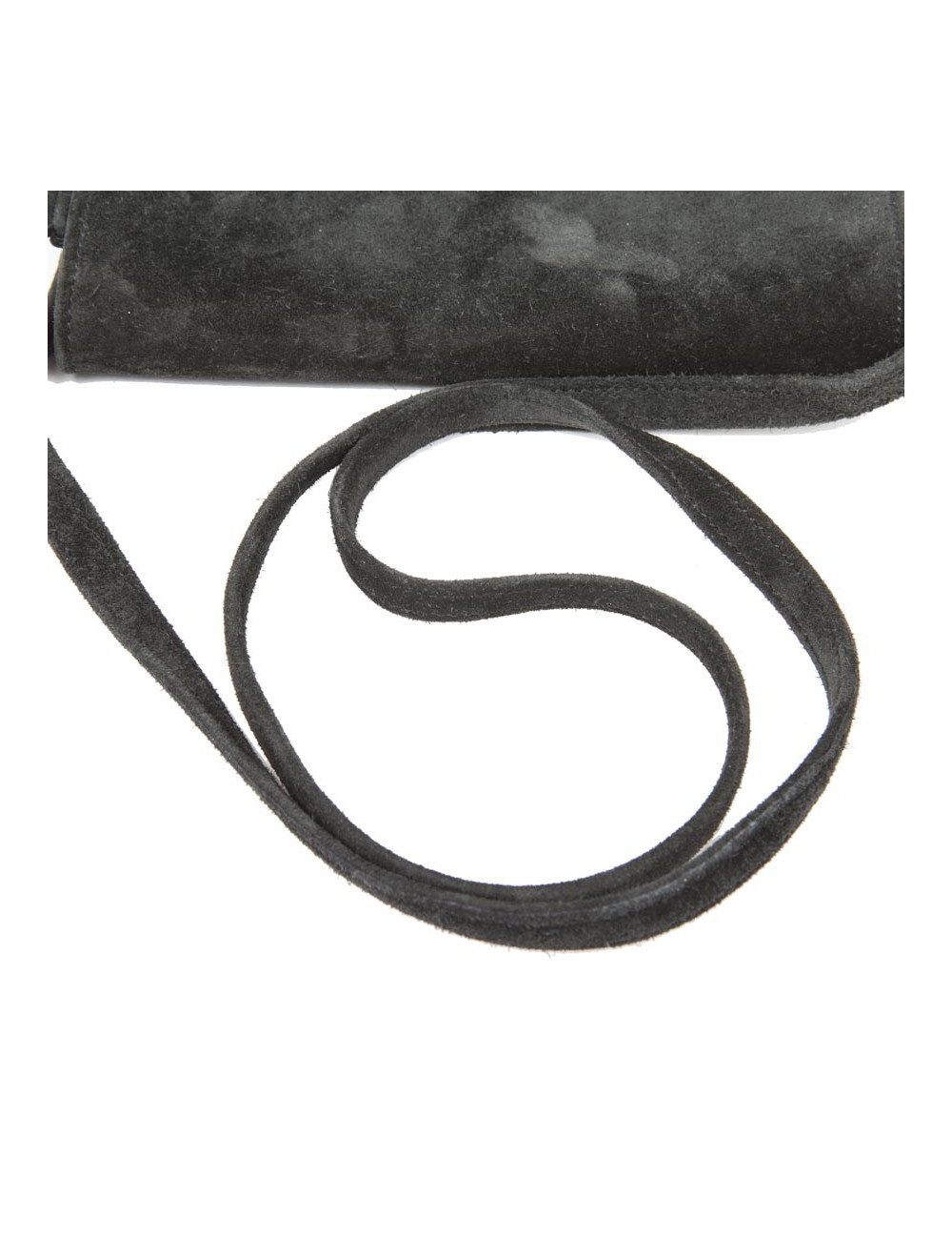 Pochette HERMES daim noir Vintage 