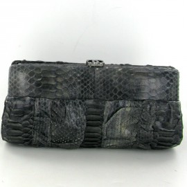 CHANEL wallet in grey python