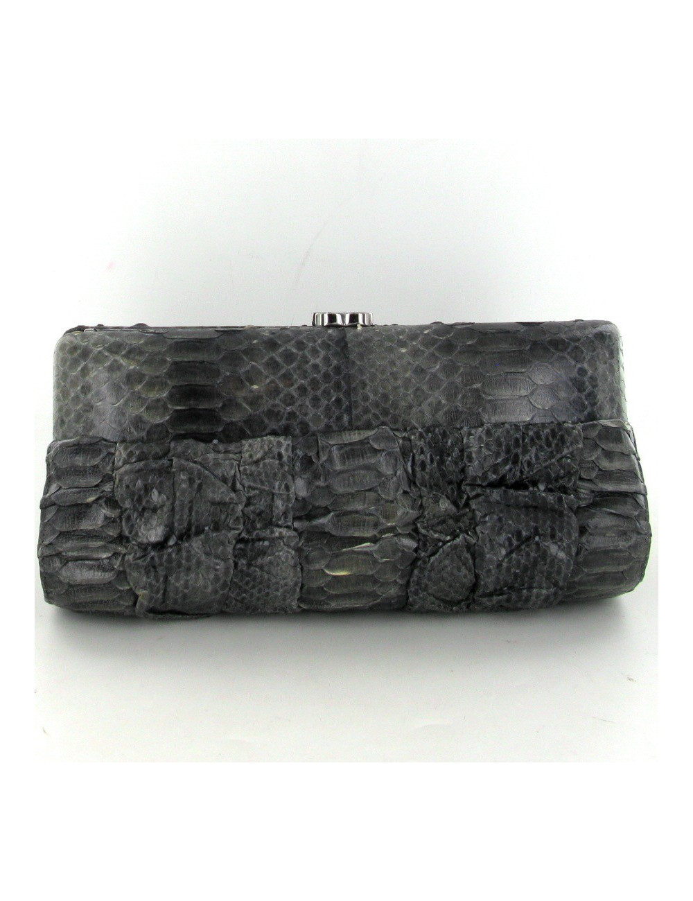 Pochette CHANEL en python gris
