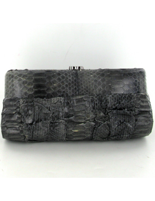 Pochette CHANEL en python gris