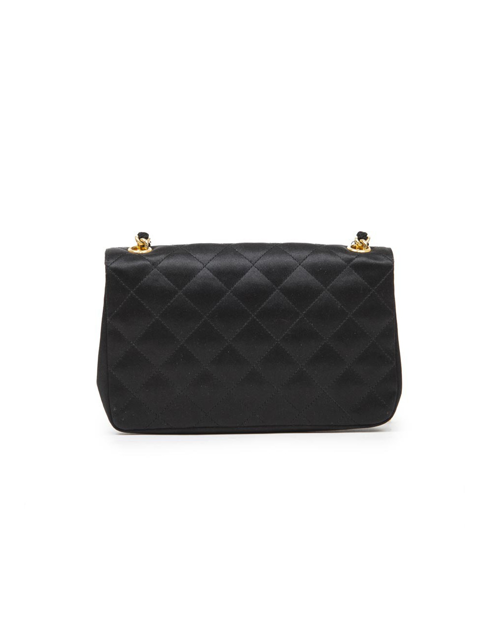 Mini sac du soir CHANEL en satin de soie matelassé noir