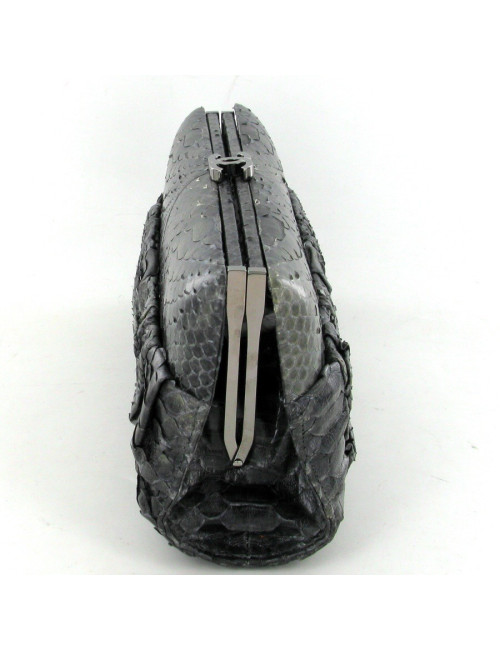 Pochette CHANEL en python gris