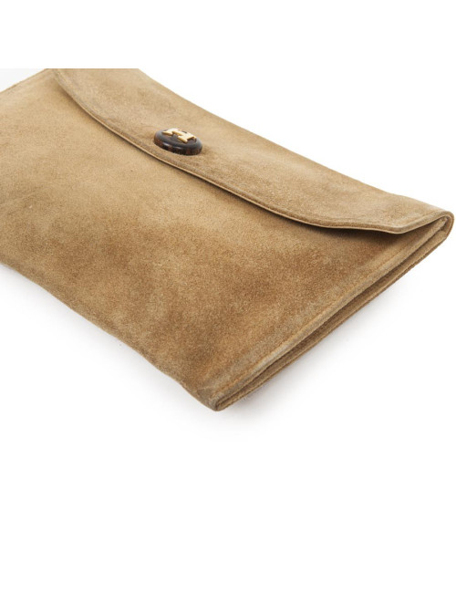 Pochette HERMES en daim 